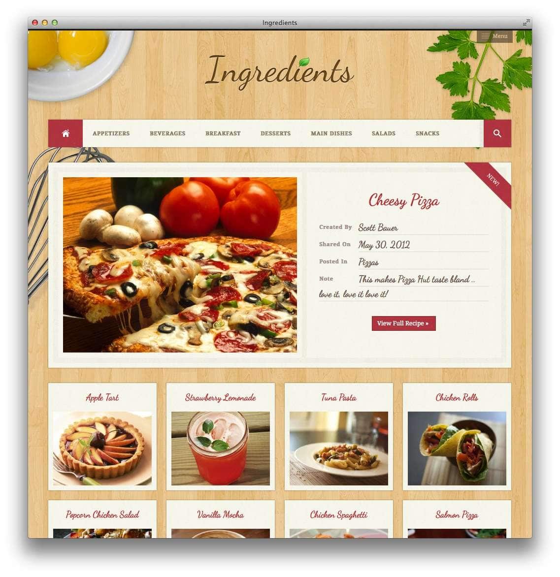 Реферат: Кулинарные рецепты CSS