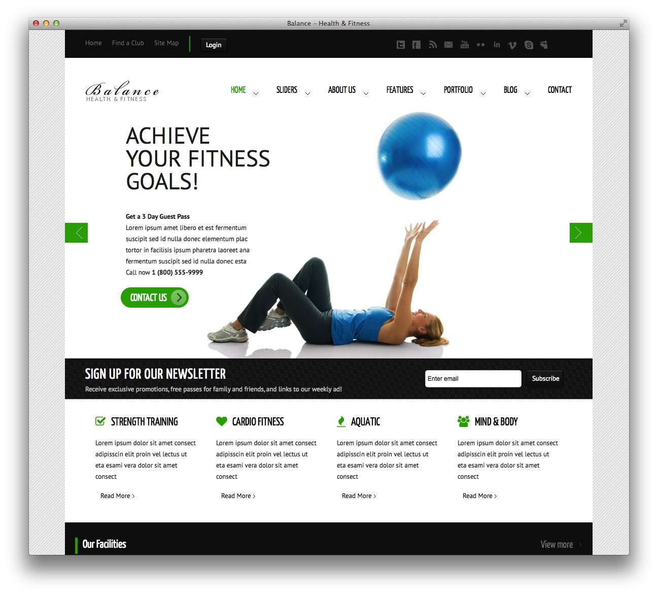 WordPress шаблоны – Фитнес и спорт 7