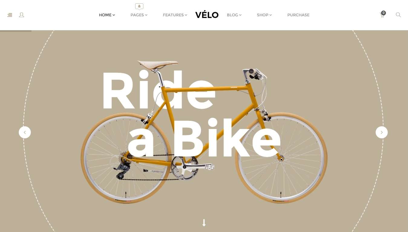 Velo - готовый интернет магазин для продажи велосипедов на wordpress