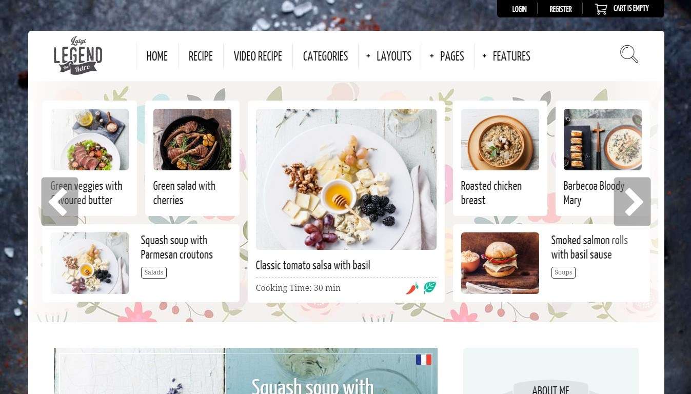 Wordpress Шаблон для кулинарного блога