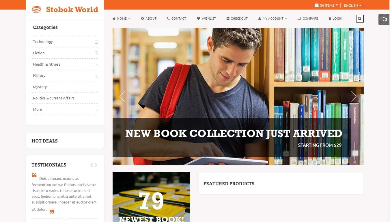 Адаптивные Magento шаблоны для книжного интернет магазина и библиотеки