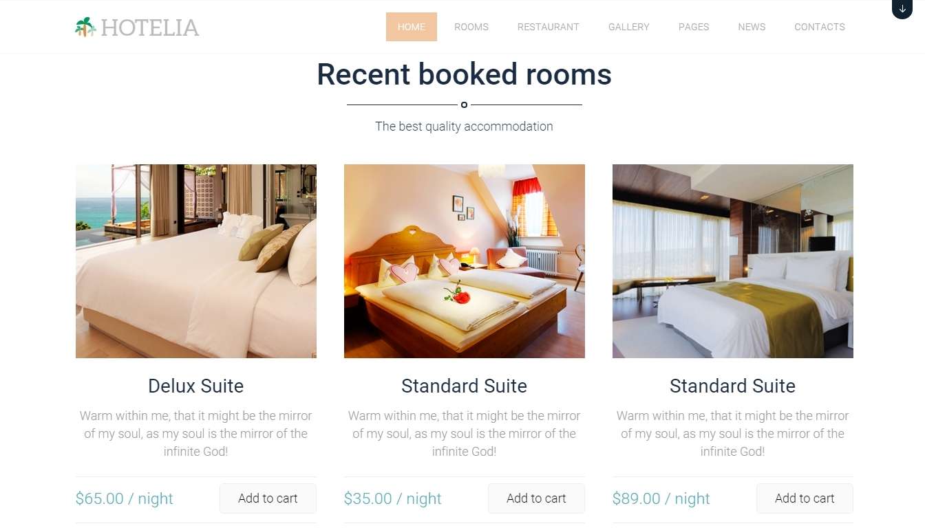 Hotelia - Премиум шаблон для гостиницы и отеля