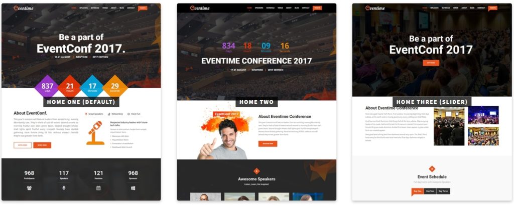 красивые шаблоны WordPress конференции и событий с онлайн-календарем 11