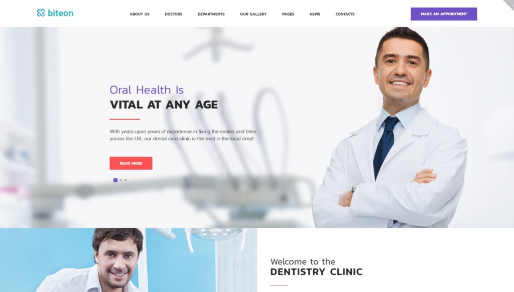 Готовый сайт для врача стоматолога на WordPress с записью 03