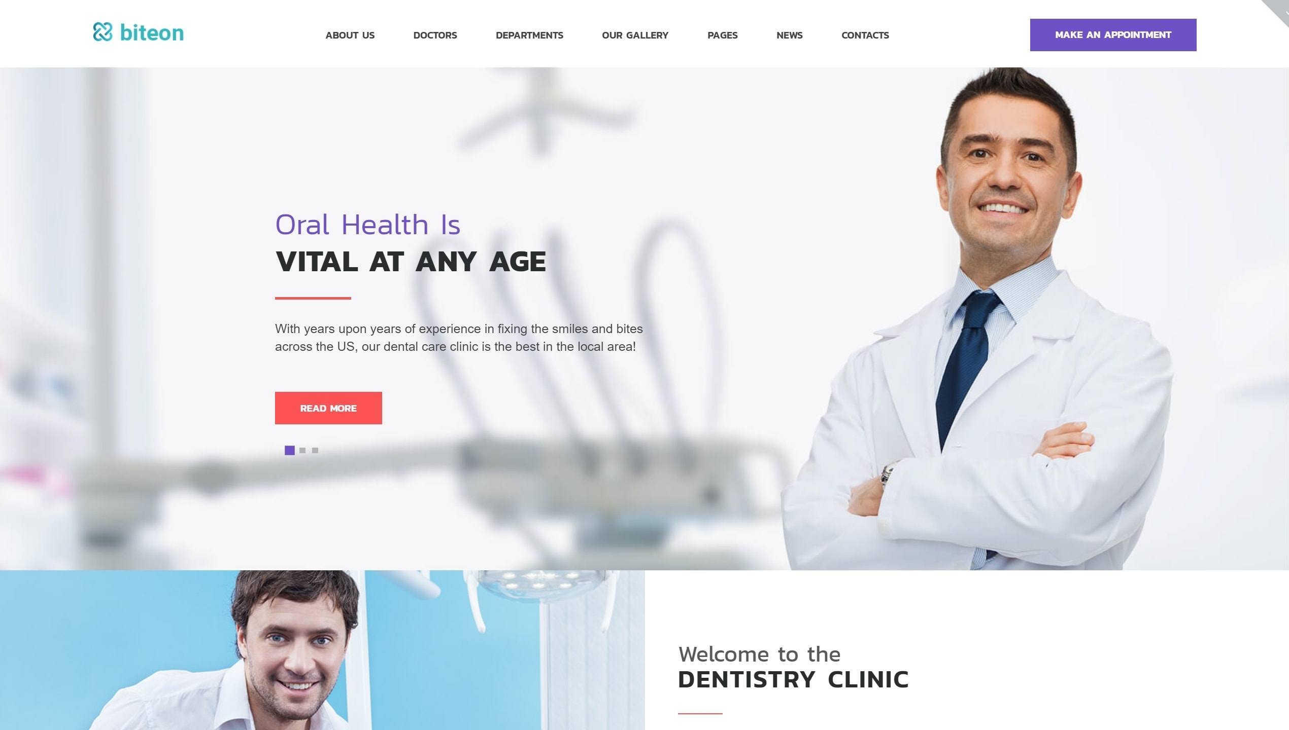 Готовый сайт для врача стоматолога на WordPress с записью