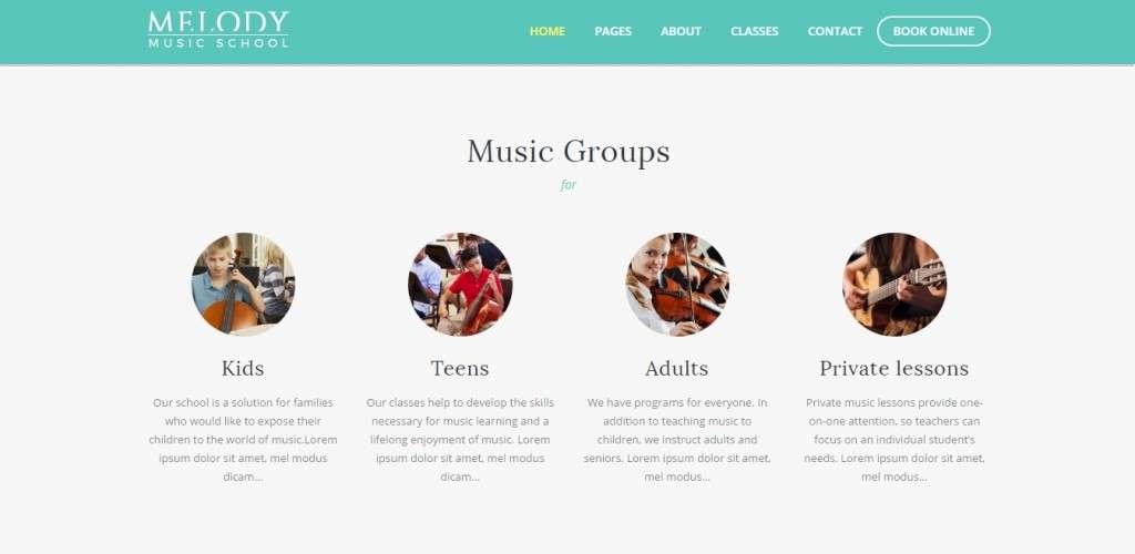 клевые WordPress Шаблоны музыкальной школы с премиум дизайном 2017