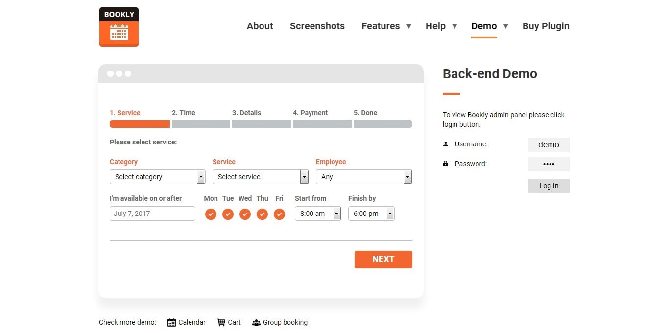 Wordpress бронирование