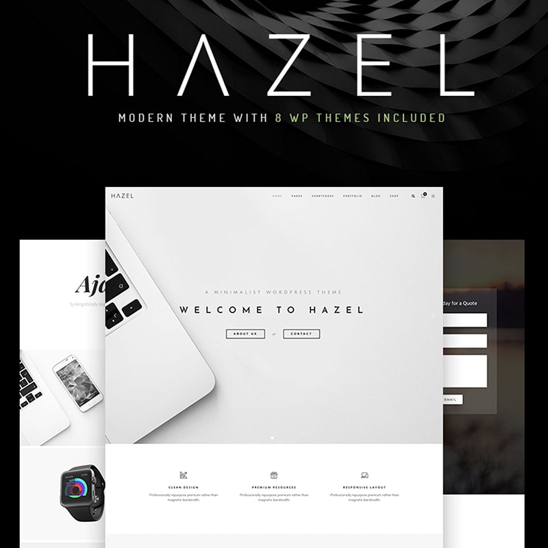 Hazel - минималистичный многоцелевой WordPress шаблон