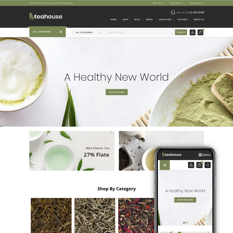 WooCommerce шаблон Teahouse - Multi Purpose Store