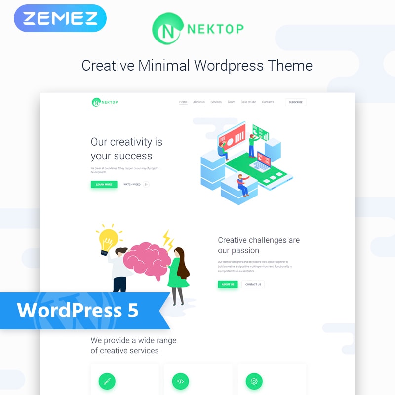 WordPress шаблон Nektop - Design Studio Multipurpose Creative Elementor
