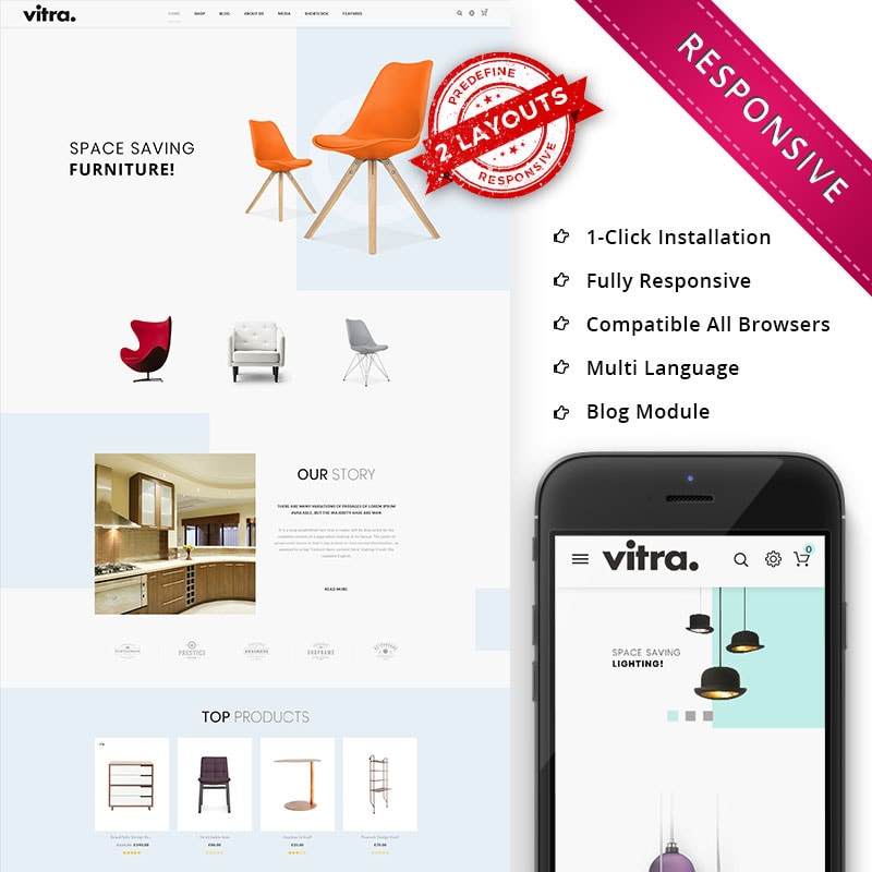 WooCommerce шаблон Vitra - The Multipurpose Responsive