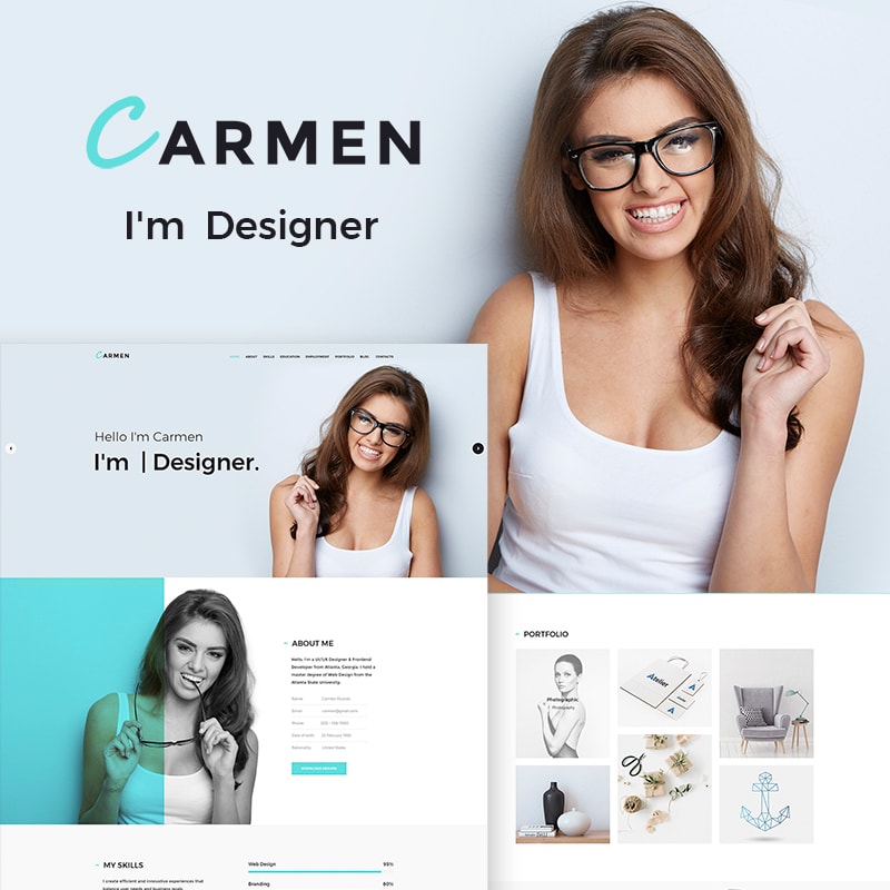 WordPress шаблон Carmen Design Portfolio